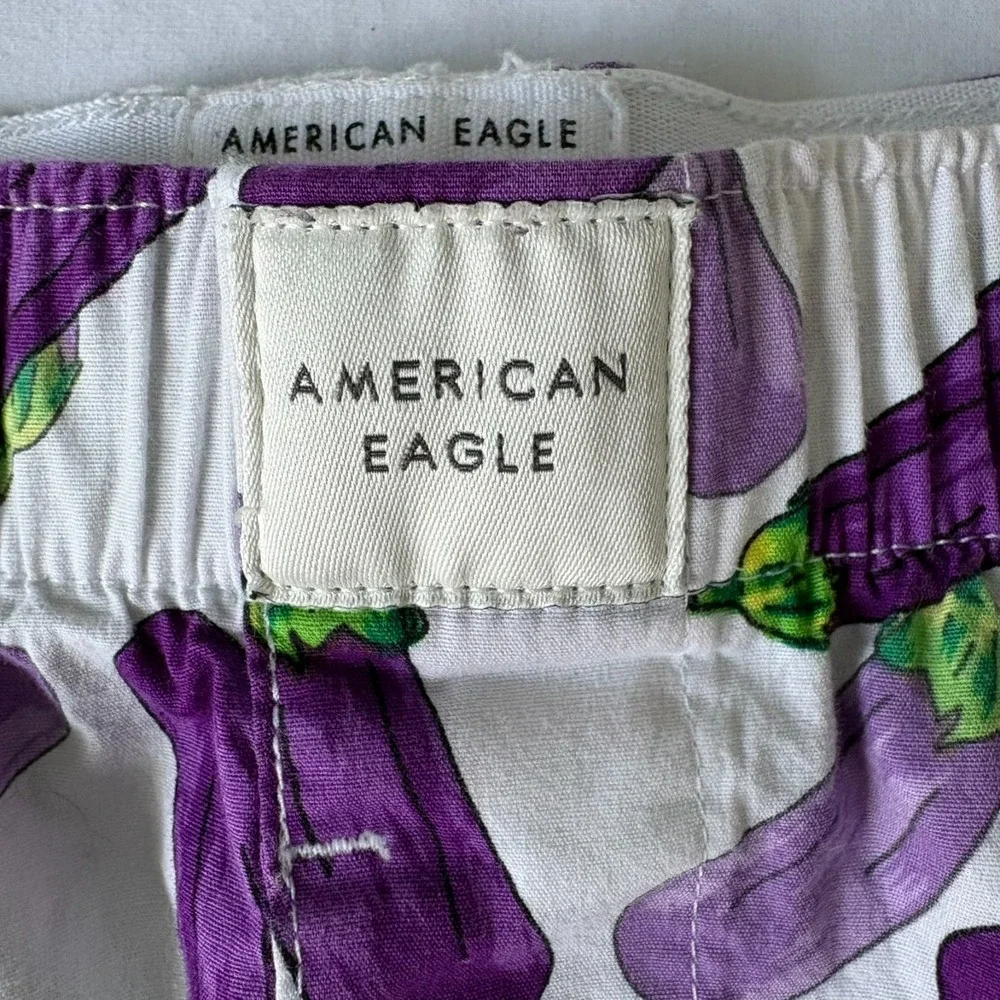 American Eagle Mens White‎ Eggplant Elastic Waist Stretch Boxer Shorts Size XS